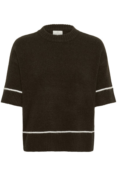 KAjinie Stickad Pullover 1/2 ärm Coffee Bean - 190915 - 10511946 Thumbnail