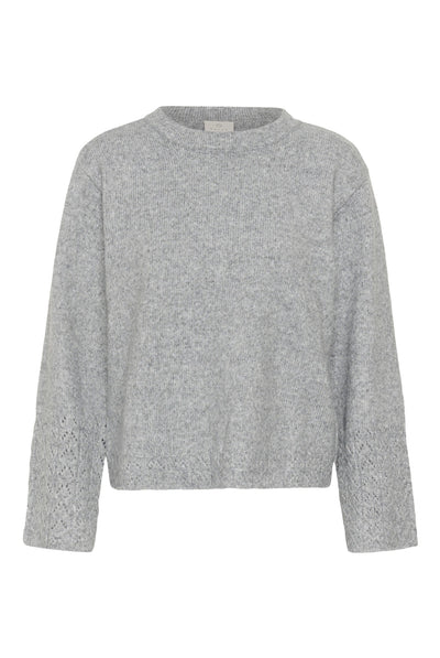 KAgro Pullover Stickad Gråmelerad - 100123B - 10512082 Thumbnail