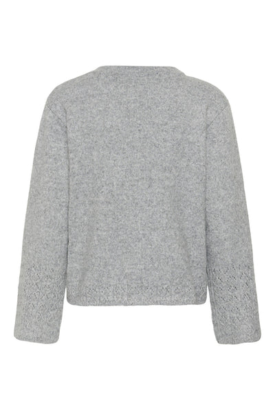 KAgro Pullover Stickad Gråmelerad - 100123B - 10512082 Thumbnail
