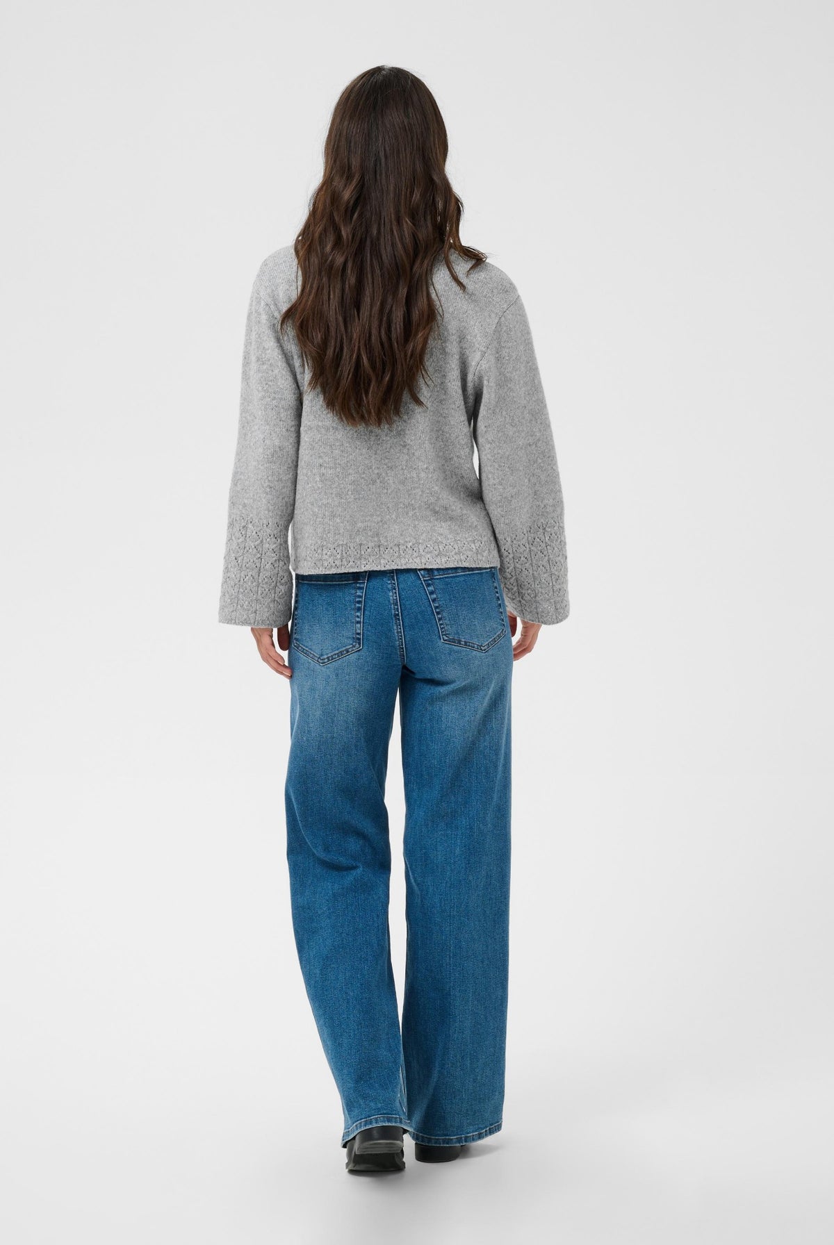 KAgro Pullover Stickad Gråmelerad - 100123B - 10512082