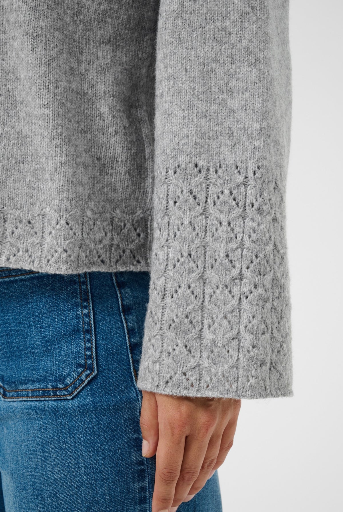 KAgro Pullover Stickad Gråmelerad - 100123B - 10512082