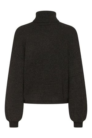 KAbarbara Rollneck Pullover Dark Grey Melange - 100125 - 10512087