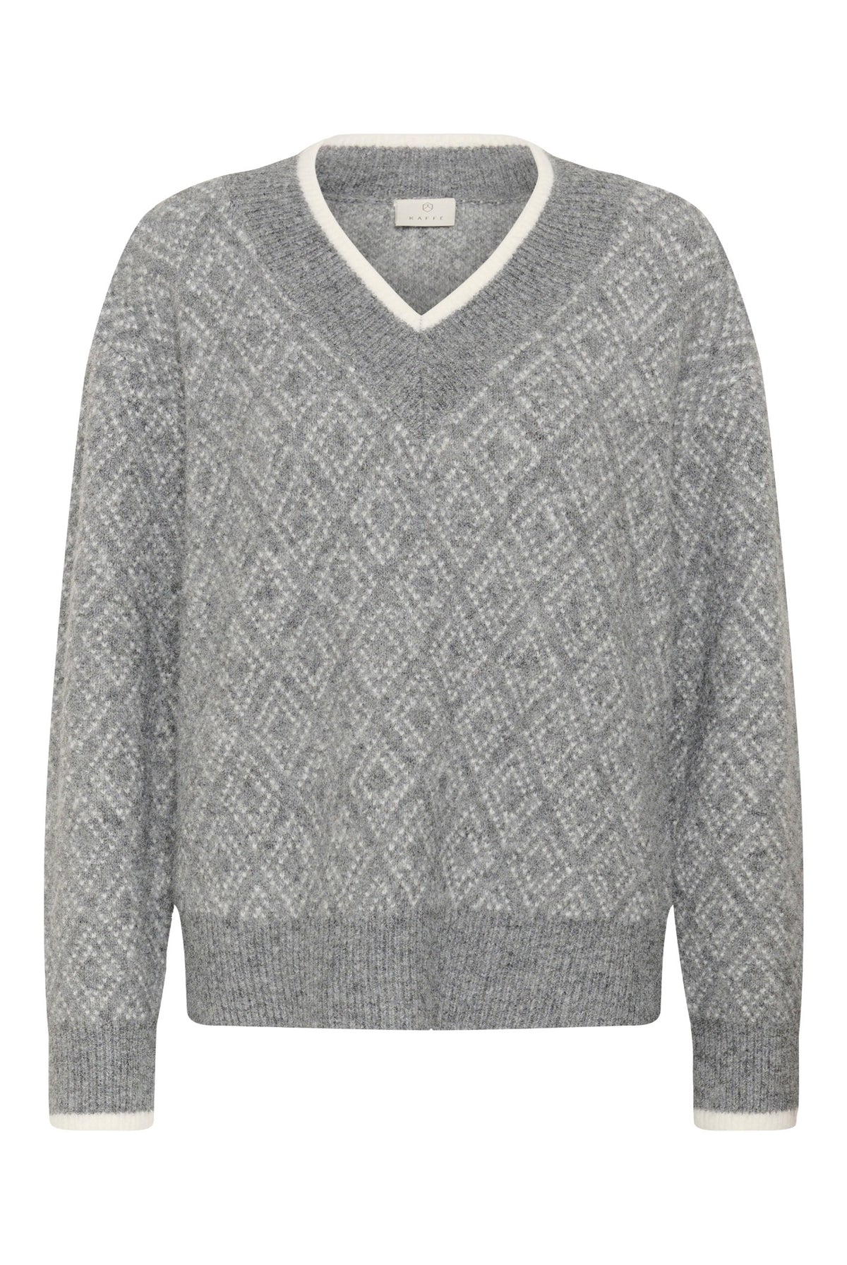 KAsirens stickad tröja Grey Mel. / Chalk Argyle - 109 - 10512088
