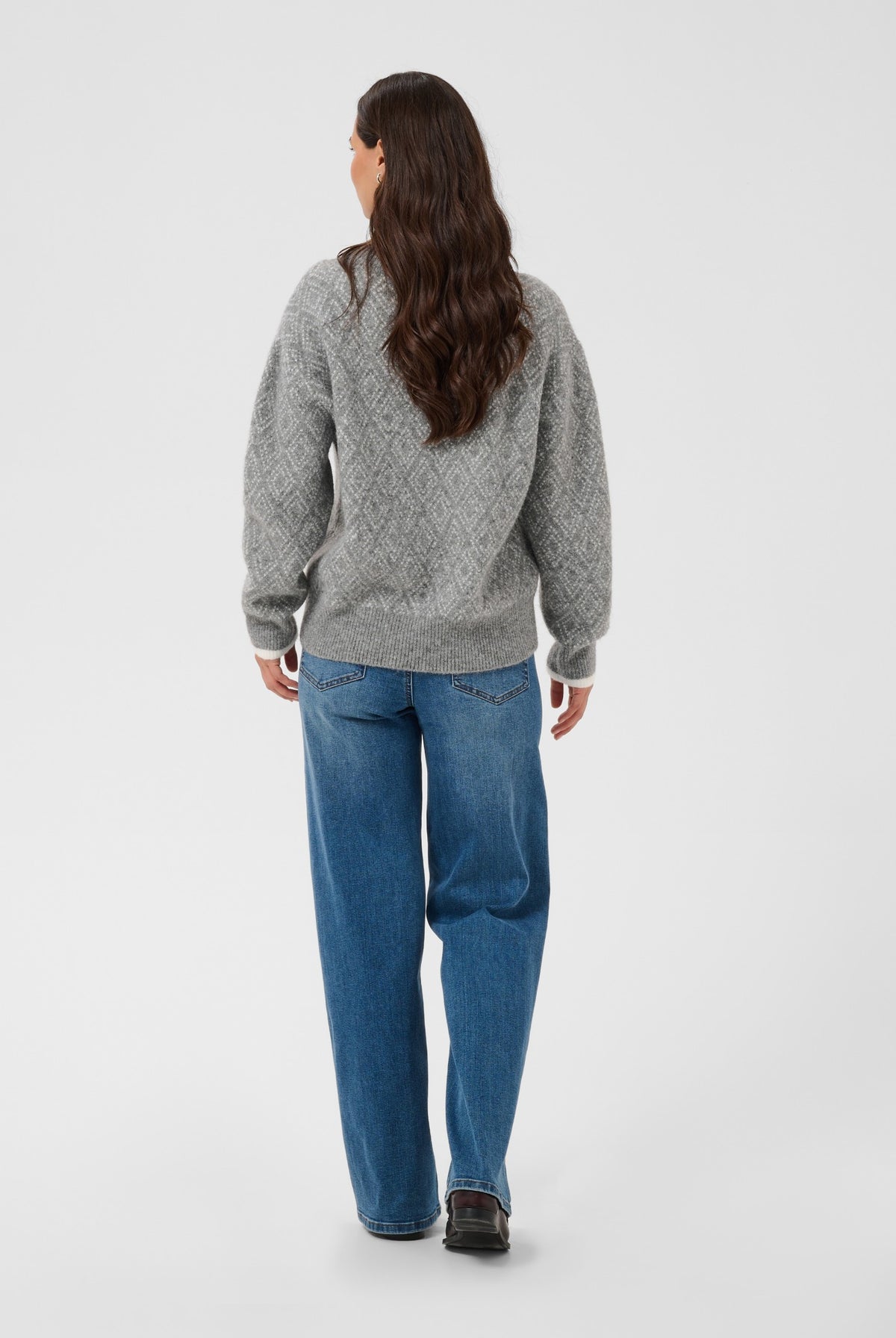 KAsirens stickad tröja Grey Mel. / Chalk Argyle - 109 - 10512088