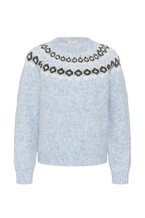 KAberta Pullover Blue Mel. -Grå/Krita Mönster - 10512107