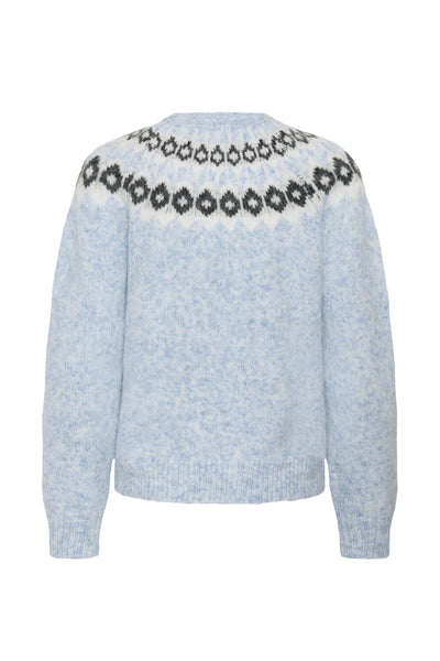 KAberta Pullover Blue Mel. -Grå/Krita Mönster - 10512107 Thumbnail