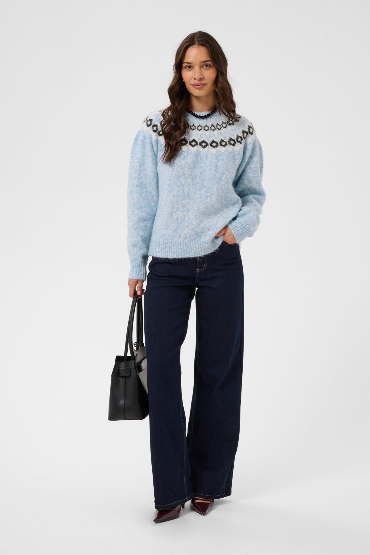 KAberta Pullover Blue Mel. -Grå/Krita Mönster - 10512107