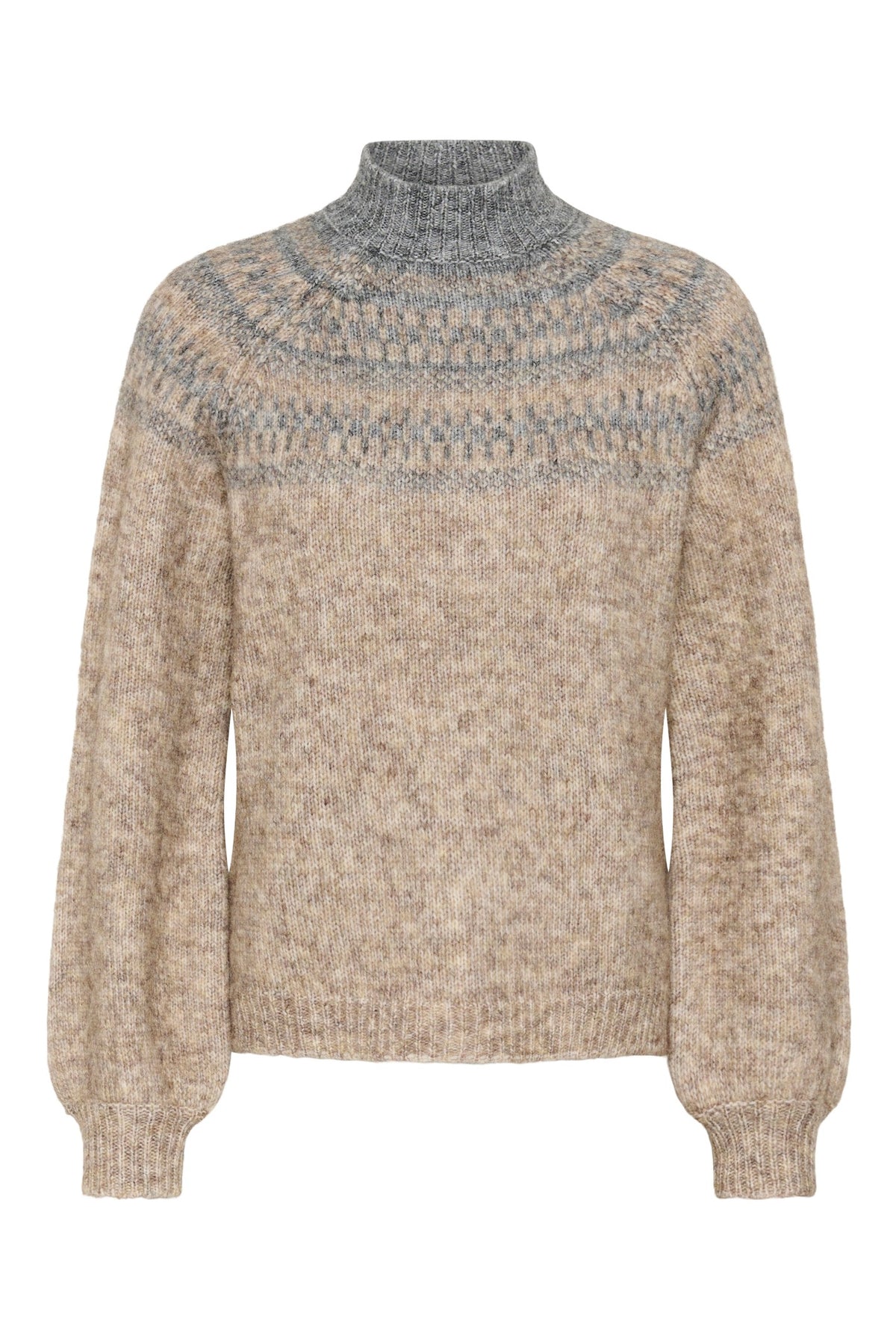 KAgerda Pullover Stickad Brunmelerad/Gråmelerad - 1 - 10512134