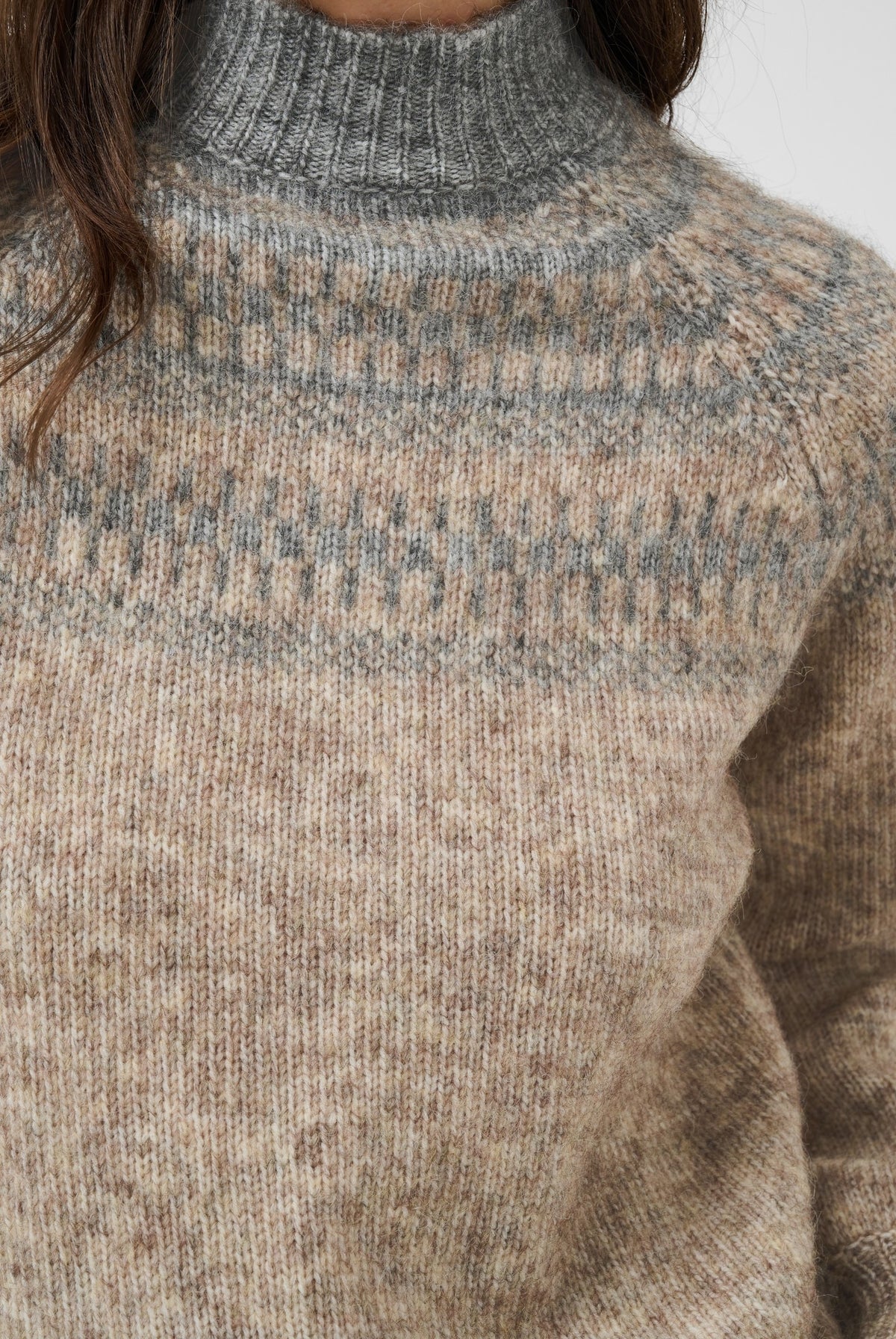 KAgerda Pullover Stickad Brunmelerad/Gråmelerad - 1 - 10512134