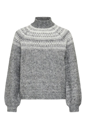 KAgerda Pullover Knit Dark Grey Melange/Chalk - 1099 - 10512134