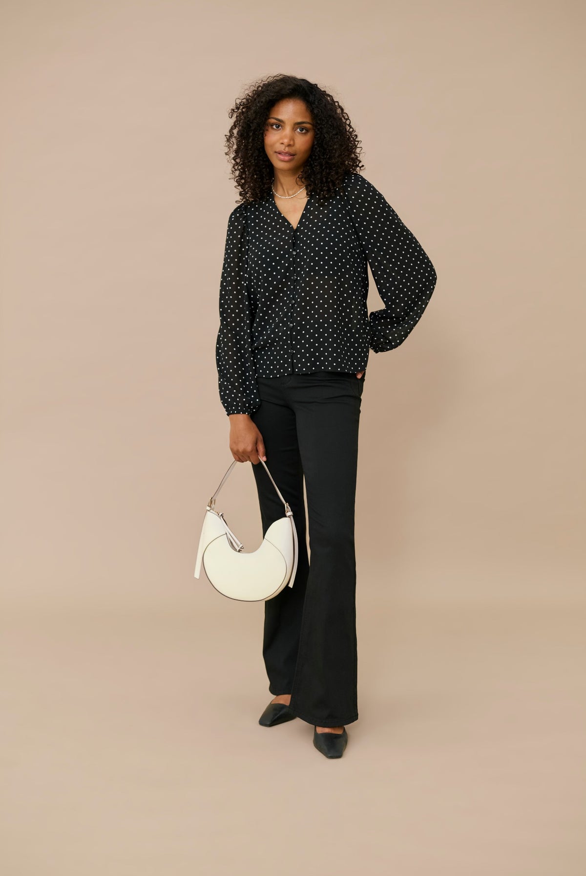 KAmindy Blouse Black W. White Dot - 109793 - 10512138