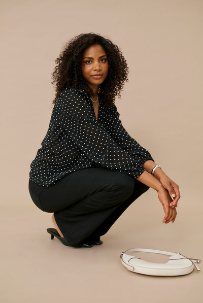 KAmindy Blouse Black W. White Dot - 109793 - 10512138 Thumbnail