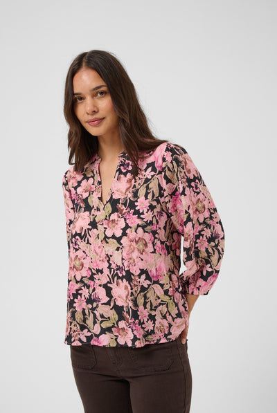 KAsirena Blus Pink Flower Print - 109806 - 10512211 Thumbnail