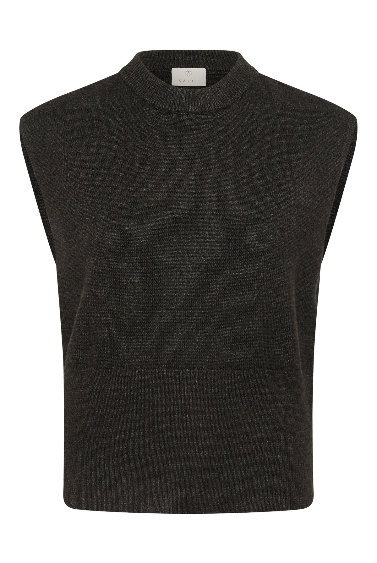 KAbarbara Stickad väst Mörkgråmelerad - 100125 - 10512248