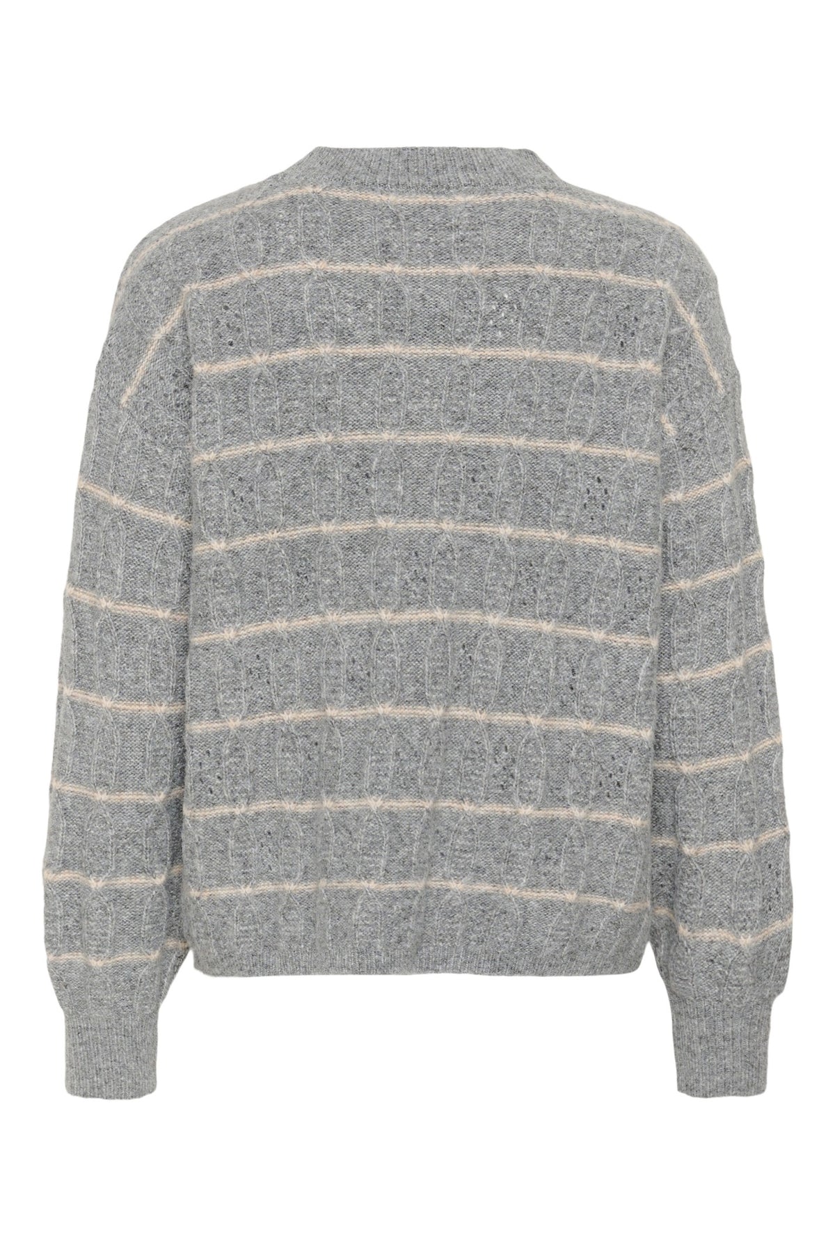 KAsirens randig tröja Grey Melange/Beige Stripe - 10 - 10512261