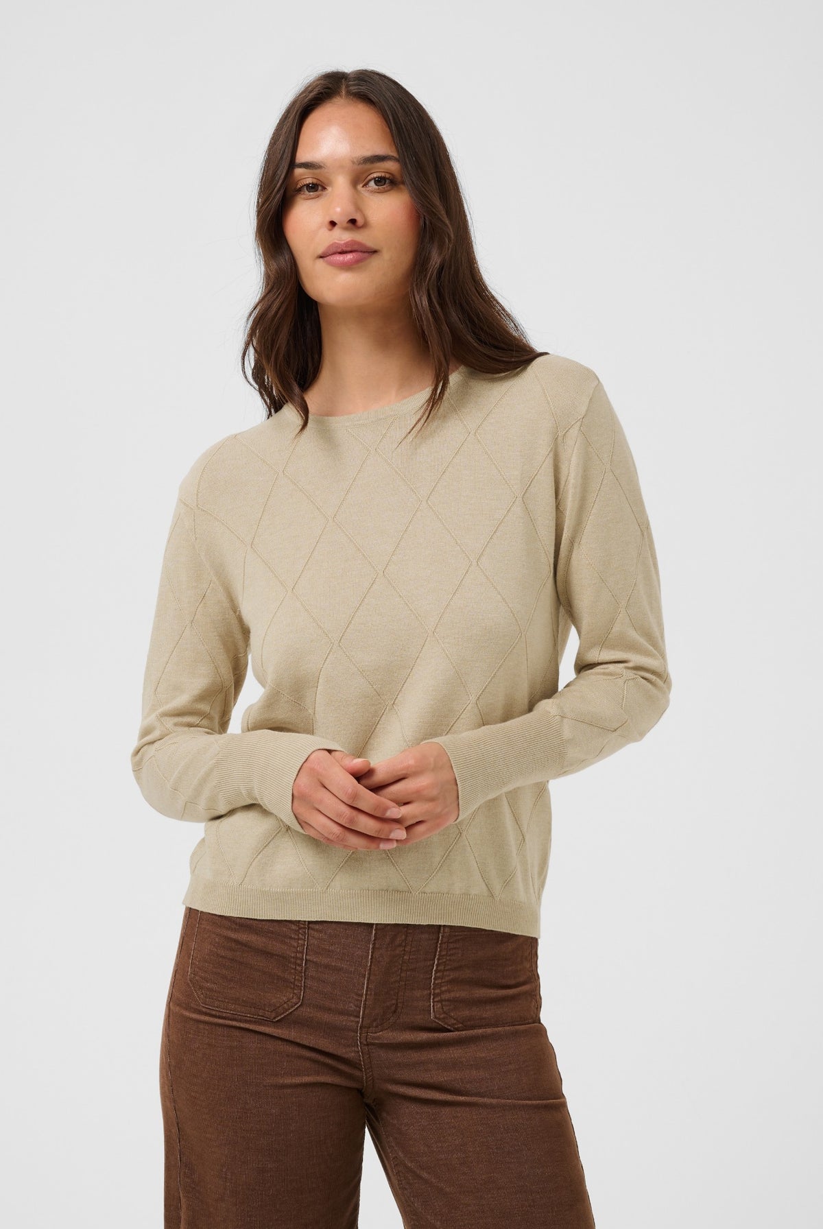 KAlizza Argyle Pullover LS Feather Gray Melange - 1513051 - 10512268