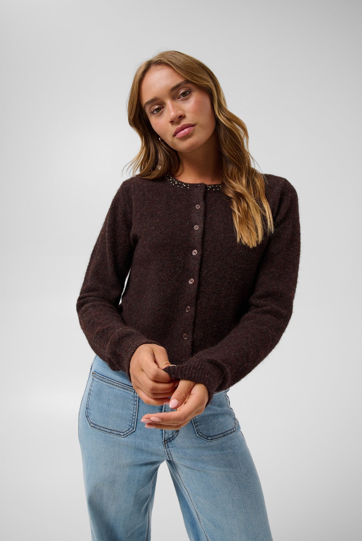 KAselly Cardigan Fudge Melange - 1916191 - 10512297