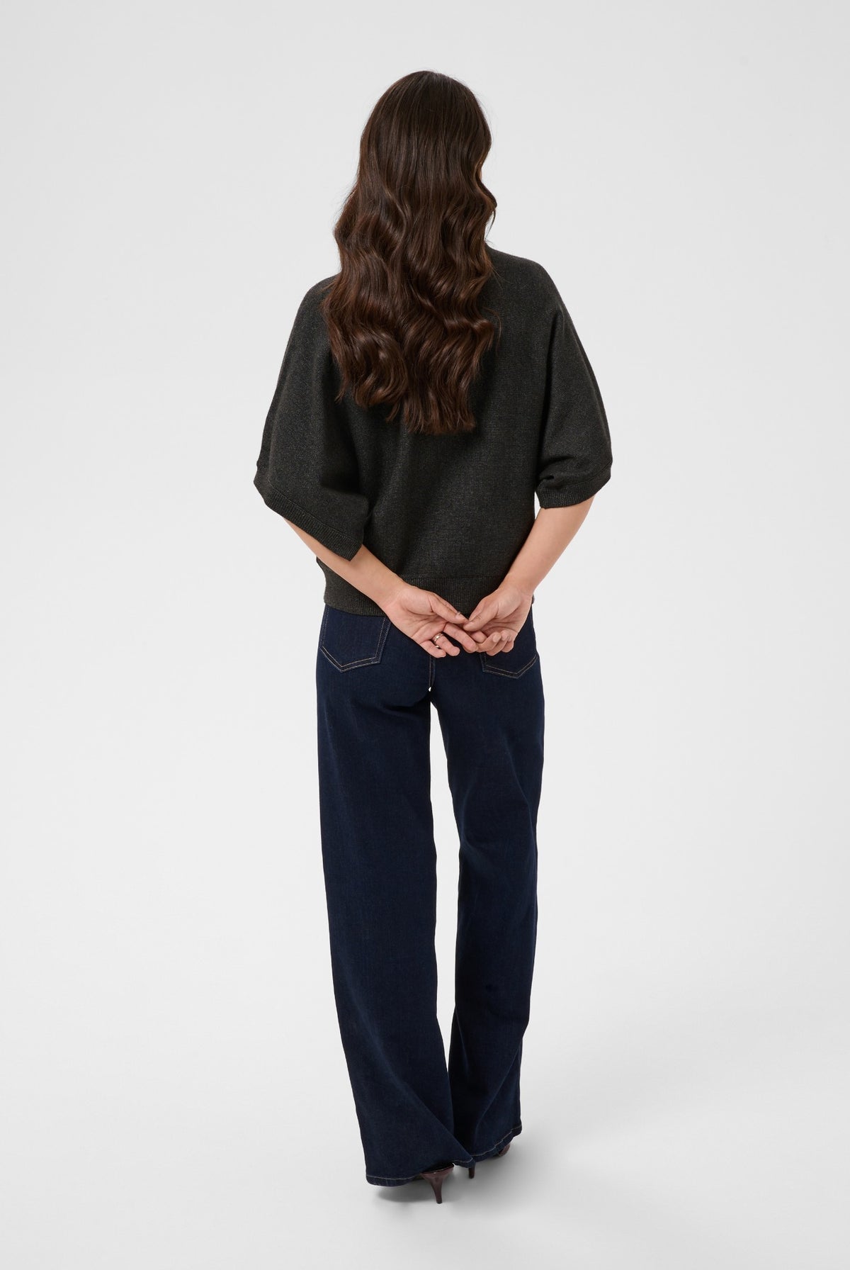 KAbarbara Wing SL Pullover Dark Grey Melange - 100125 - 10512436
