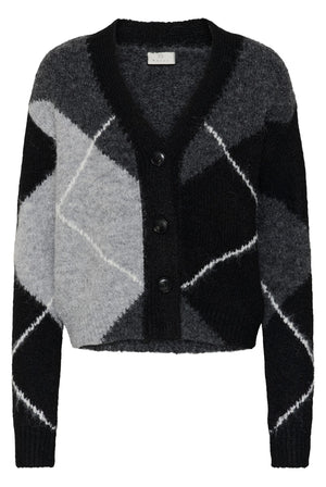 KAgrith Cardigan Gråmelerad / svartrutig - 1 - 10512617