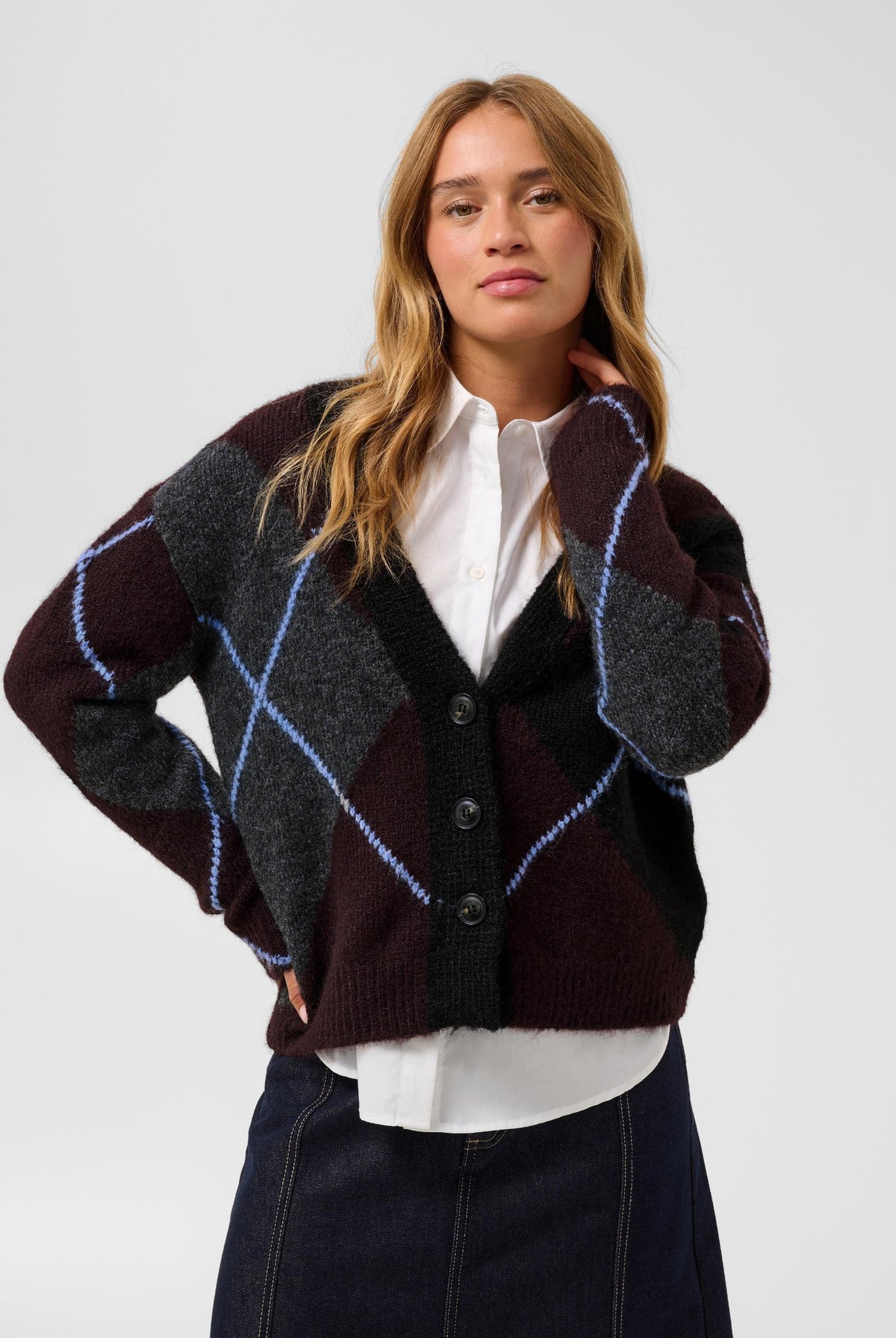 KAgrith Cardigan Mörkgrå melange / Fudge - 10 - 10512617