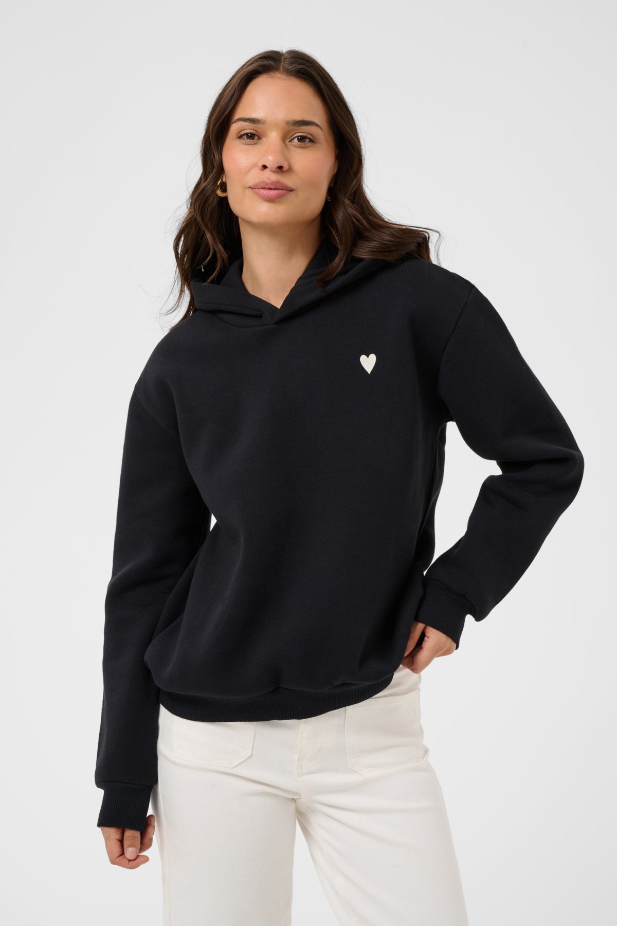 KAliddy Hoodie Svart M/ Vitt Hjärta - 1000432 - 10512889