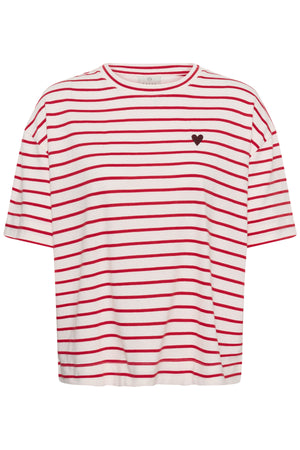 KAminna T-shirt Chalk/Red - Fudge Heart - 1000 - 10513021