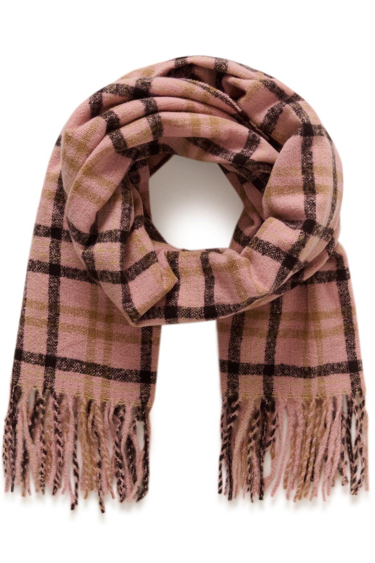 KAwillow Rutig halsduk Rose Pink/Multi Check - 100062 - 10513026