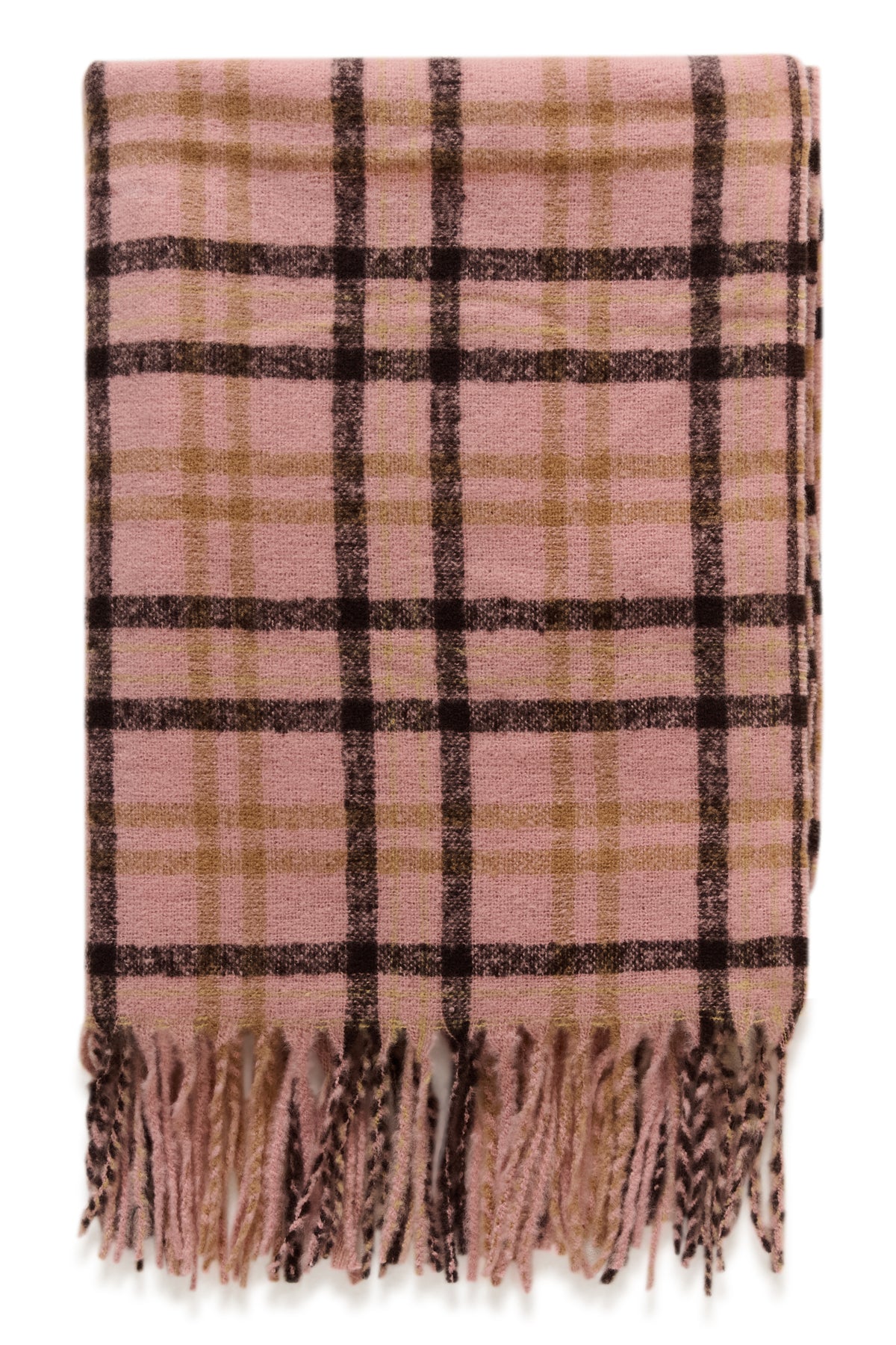 KAwillow Rutig halsduk Rose Pink/Multi Check - 100062 - 10513026