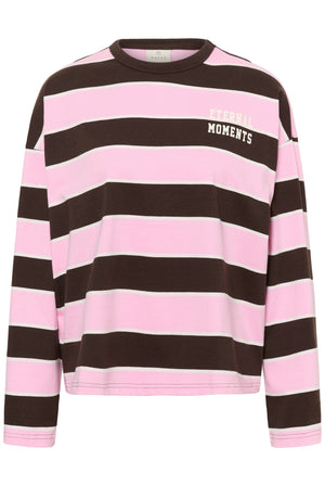 KAelona LS T-Shirt Brun / Rosa bredrandig - 100 - 10513133