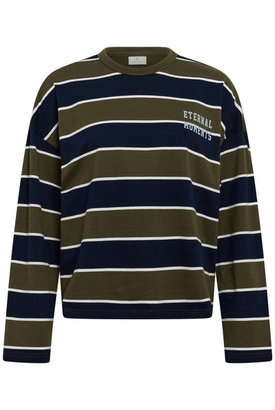 KAelona LS T-Shirt Olive / Midnight Wide Stripe - - 10513133 Thumbnail