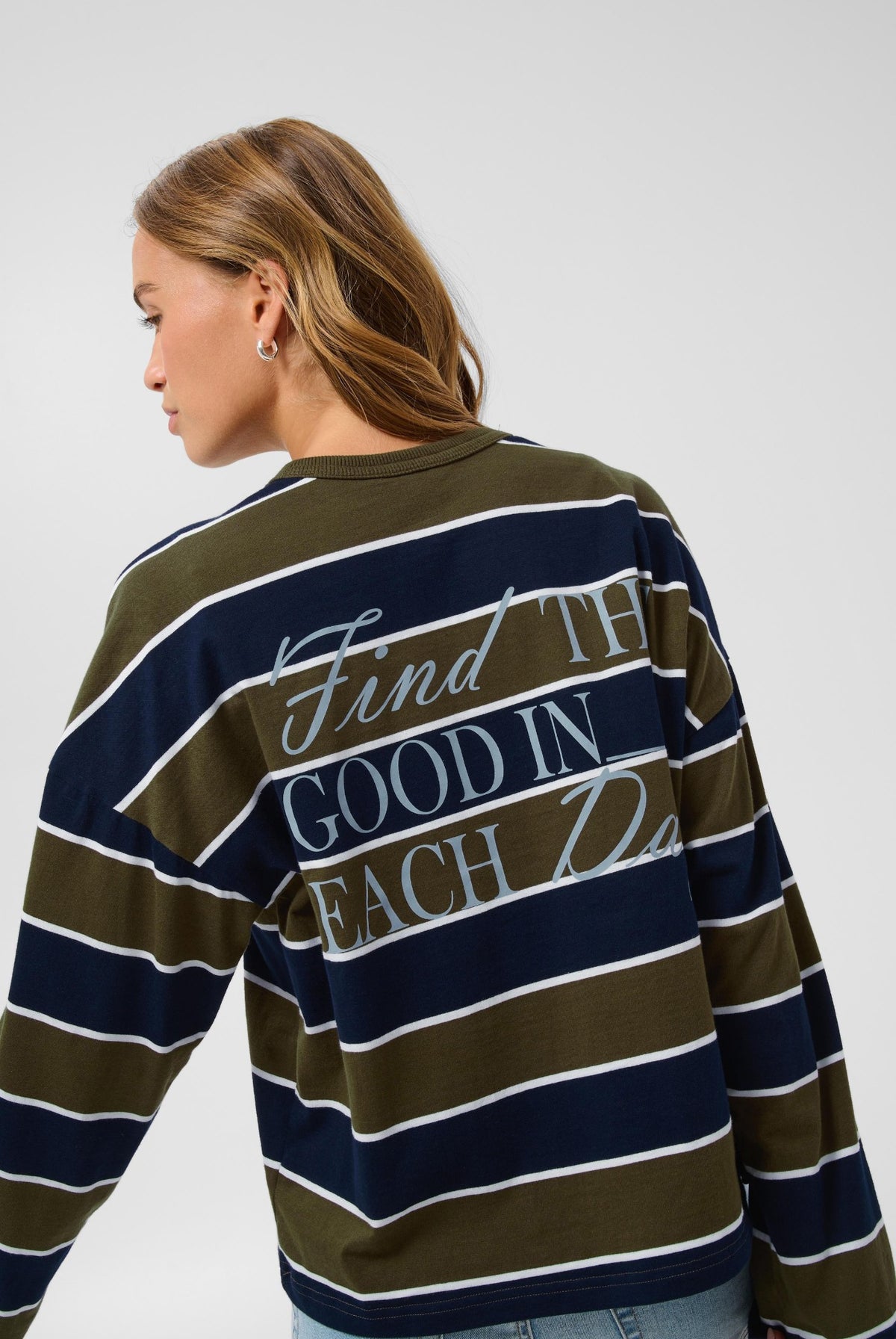 KAelona LS T-Shirt Olive / Midnight Wide Stripe - - 10513133