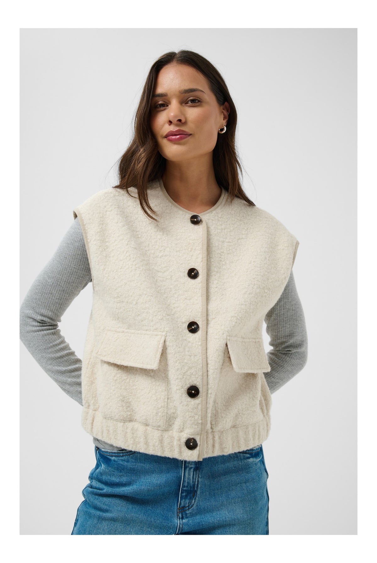 KAleona Vest Whisper White Melange - 110701 - 10513144