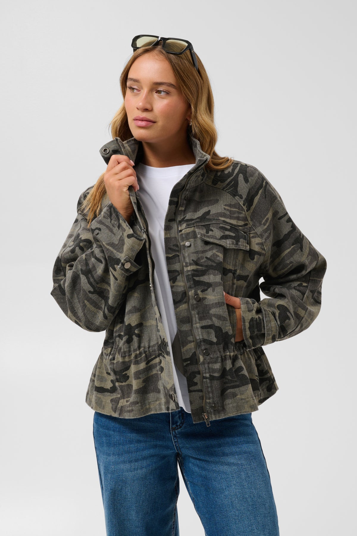 KAlilana Cargo Jacket Grå / Beige Kamouflagemönster - 10513243