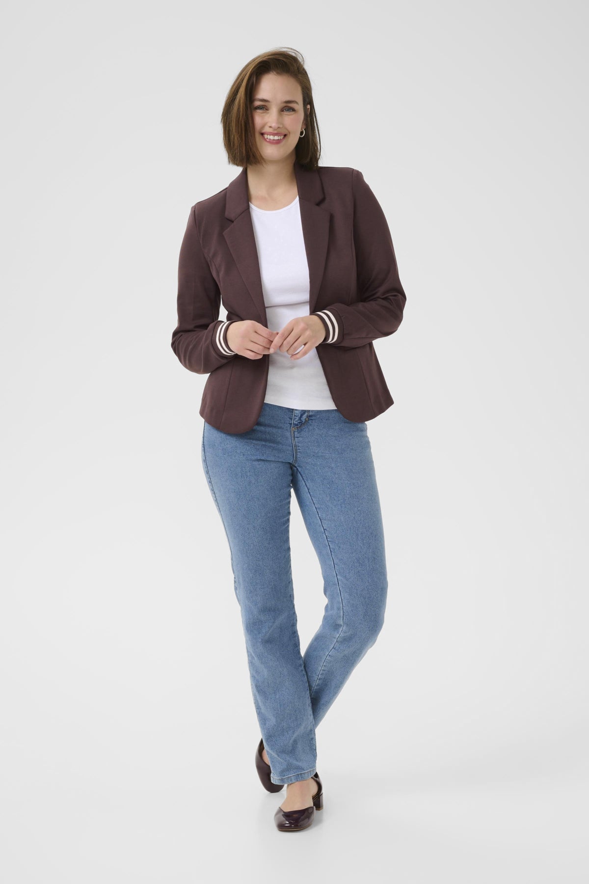 Kinnie Blazer Fudge/Chalk Stripe - 10550800