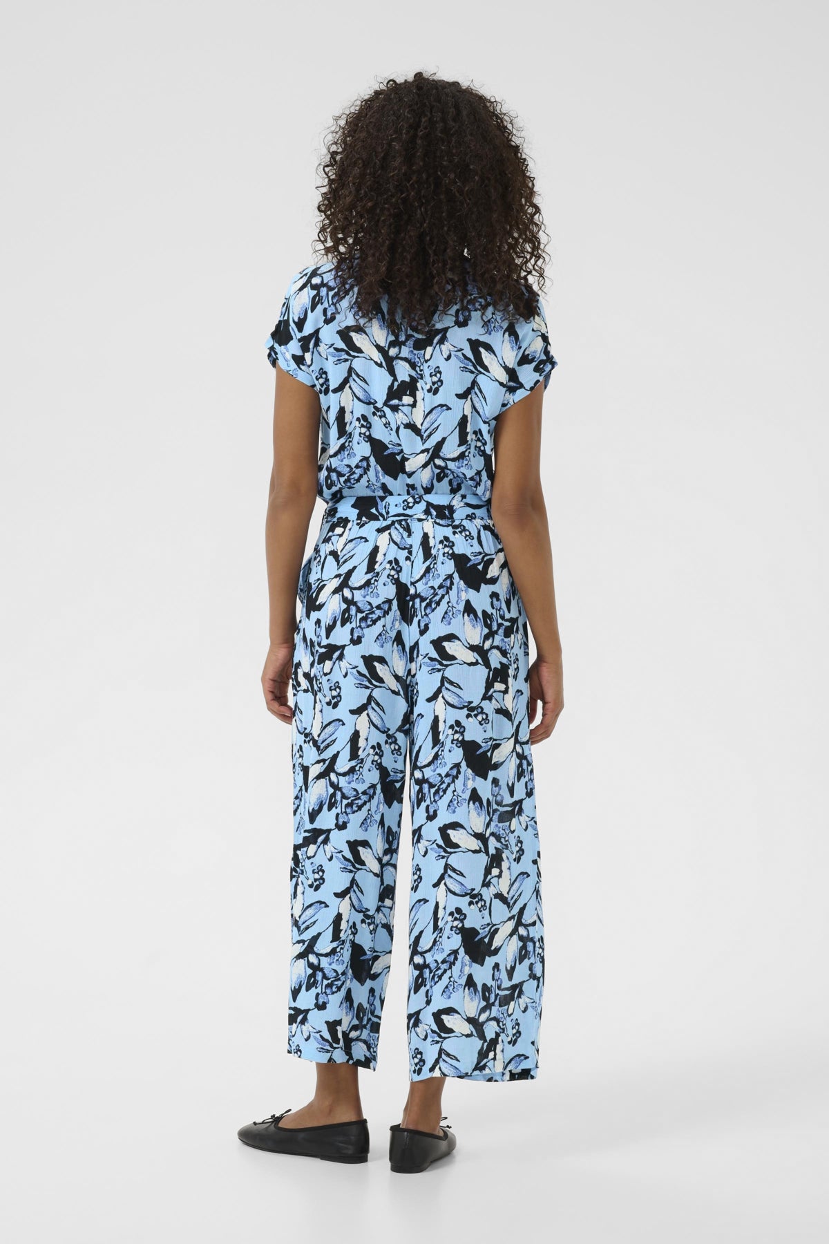KAmille Amber Jumpsuit Printed Blue Graphic Flower - 10552230