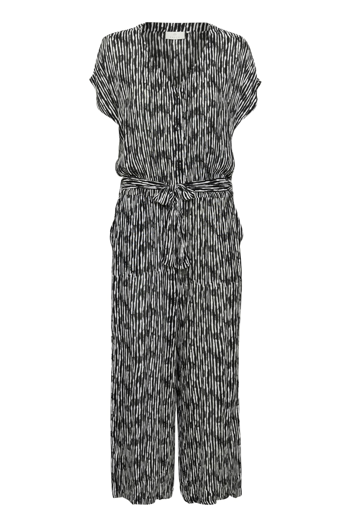 KAmille Amber Jumpsuit Printed Black/Chalk Graphic Lines - 10552230