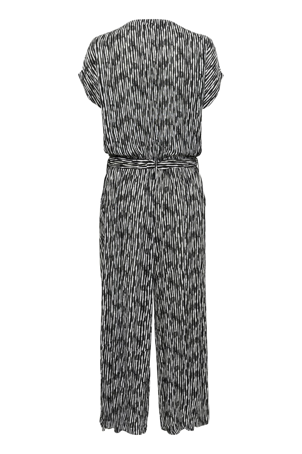 KAmille Amber Jumpsuit Printed Black/Chalk Graphic Lines - 10552230