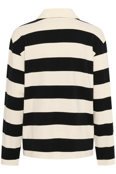 KApicca Polo Blus Svart/Off White Bred Randig - 10552400 Thumbnail