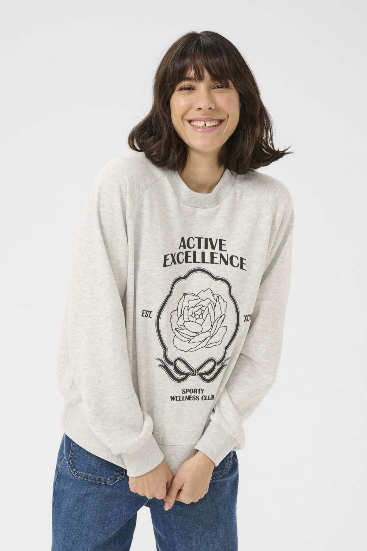 KAandrea Sweatshirt Ljusgråmelerad - 10552408
