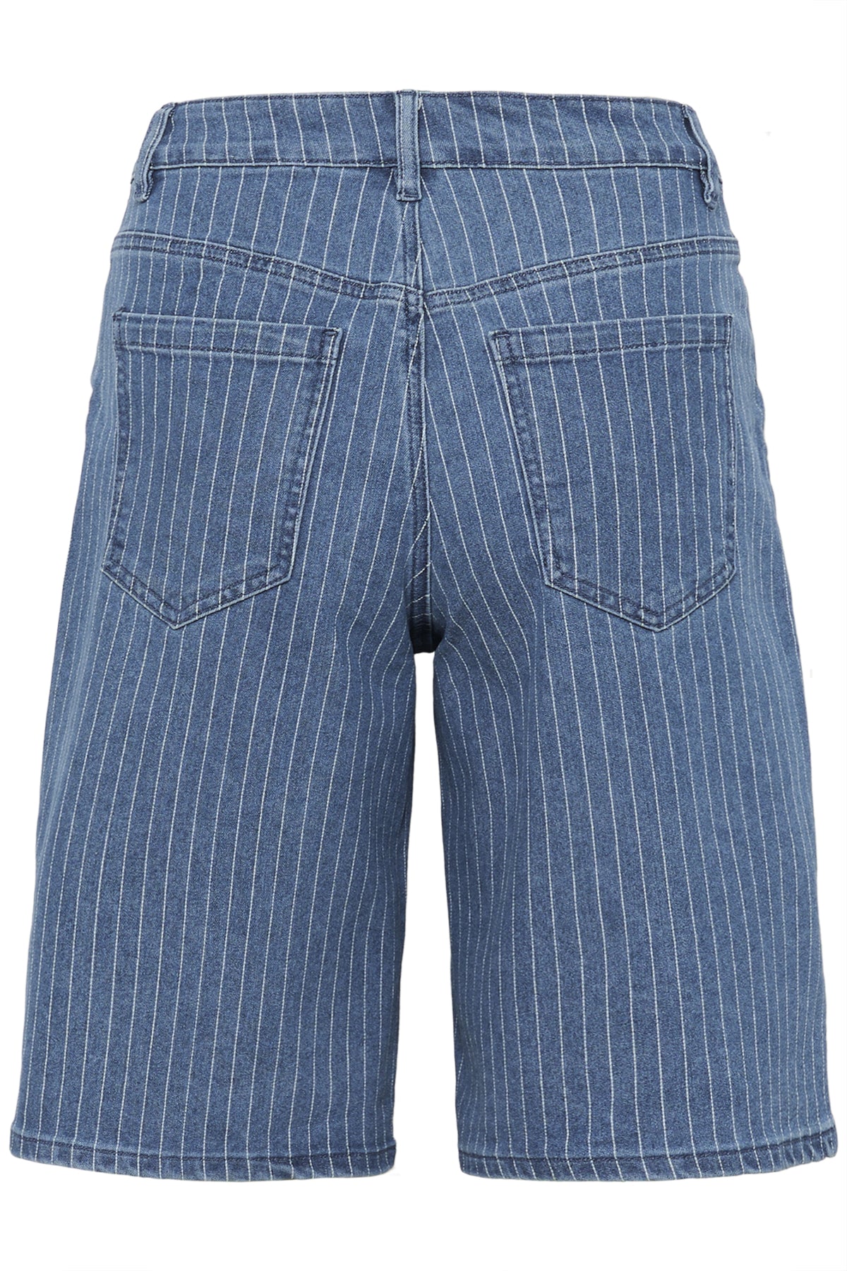 KAreece Denim Bermuda Shorts Medium Blue Denim Pinstripe - 10552415