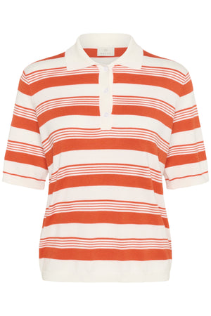 KAlizza Basic Polo Pullover Grenadine M. Chalk multi-ränder - 10552426