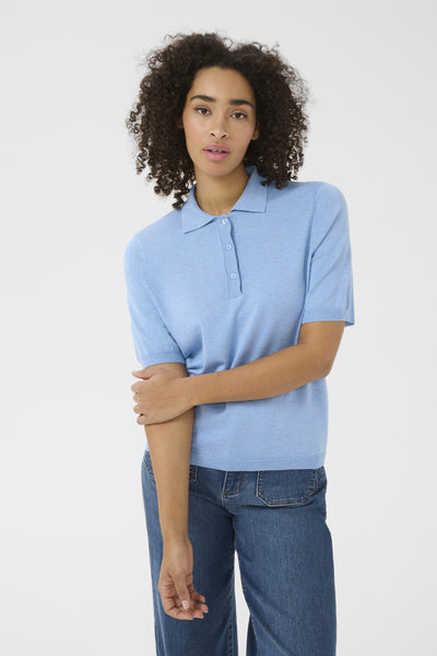KAlizza Basic Polo Pullover Vista Blue Melange - 10552426 Thumbnail