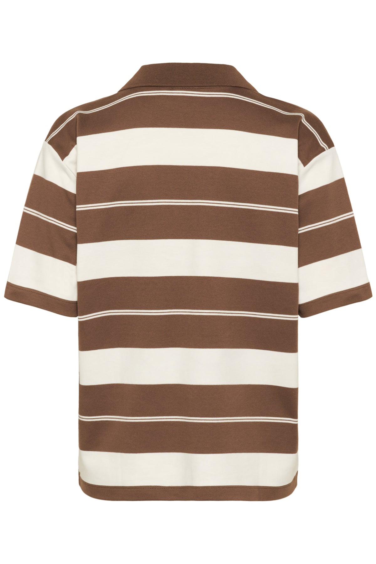 Karina Polo T-Shirt Deep Taupe W. Chalk Stripes - 10552466