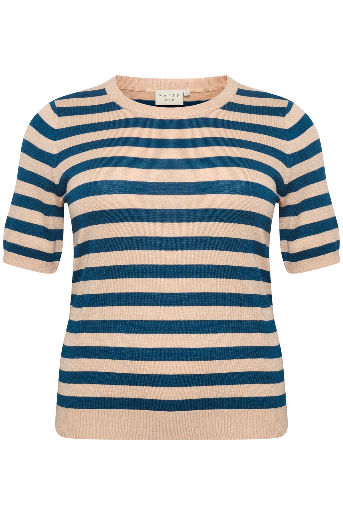 KCmaji Kortärmad stickad tröja Smoke Gray/Black Deep Stripe - - 10581442