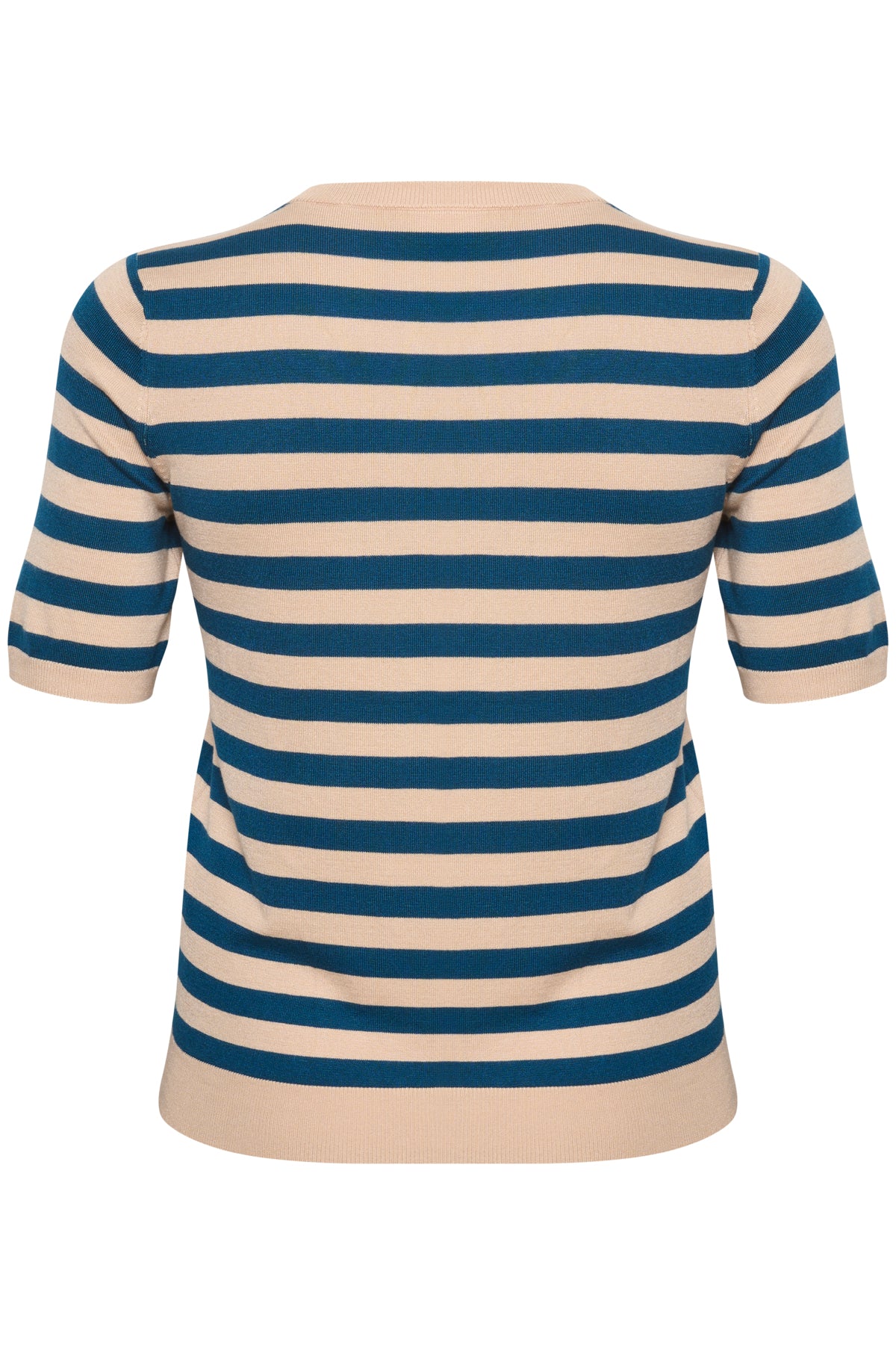 KCmaji Kortärmad stickad tröja Smoke Gray/Black Deep Stripe - - 10581442
