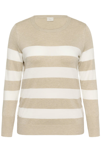 KClizzy Randig Stickad Pullover Feather G. M/Chalk Wide Stripe - 10582600 Thumbnail