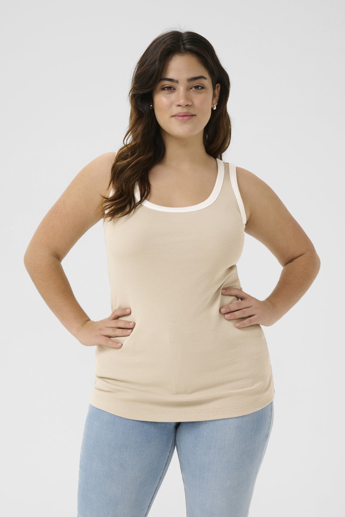 KCcarina Contrast Top Feather Gray