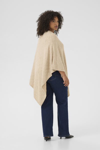 KCjenny Stickad Poncho Feather Gray Melange Thumbnail