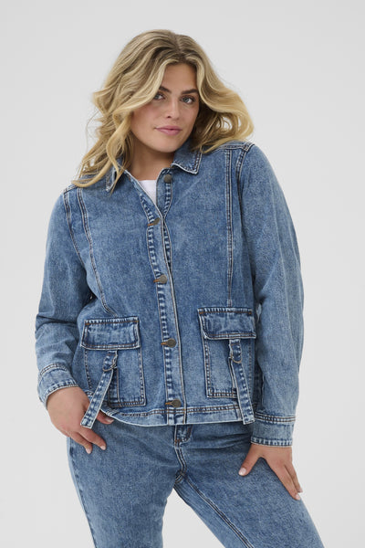 KCelona Denim Jacket Washed Medium Blue Denim - 10583400 Thumbnail