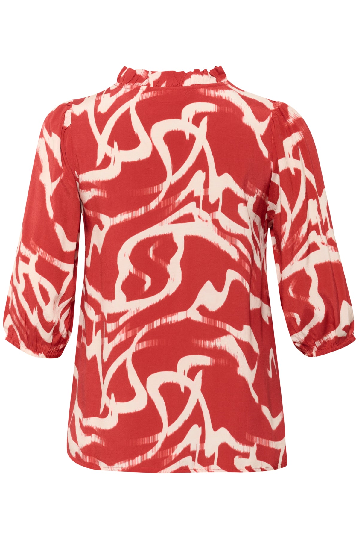 KCmaren Frill Blouse True Red/Nature Graphic - 10583403